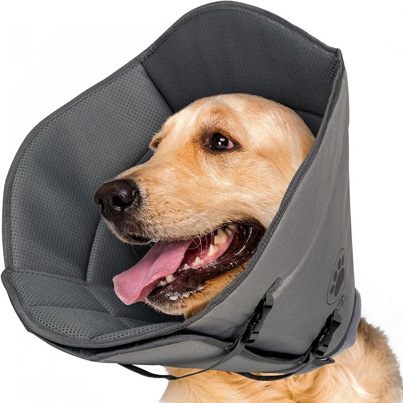 KFX-8235197 Pet Sterilization Adjustable Collar with Anti-Bite Ring, Double Layer, Casual Style, Polyester Material