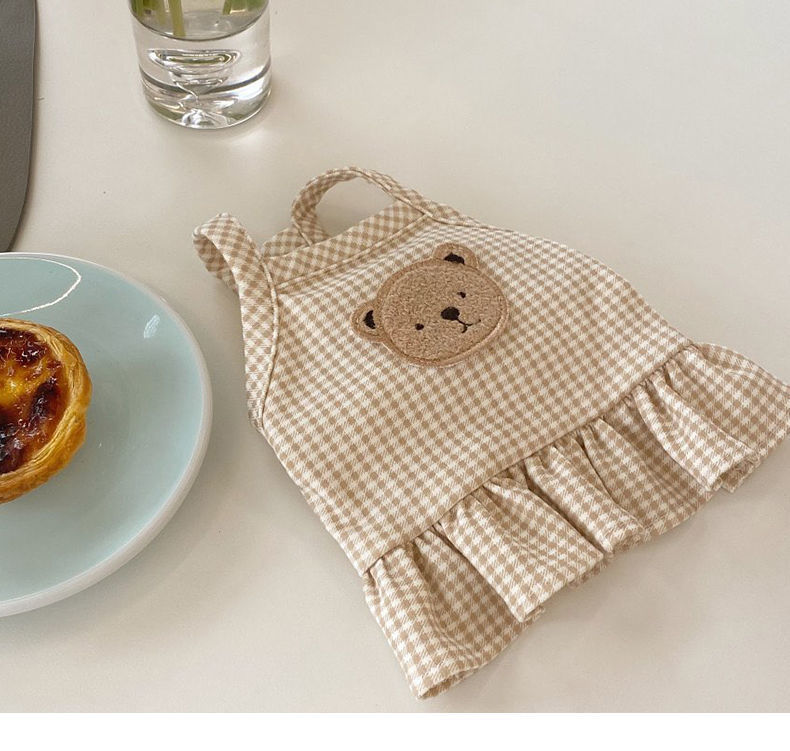 KFX-8236093 Cozy Coral Fleece Bear Plaid Vest for Dogs, Multiple Sizes Available