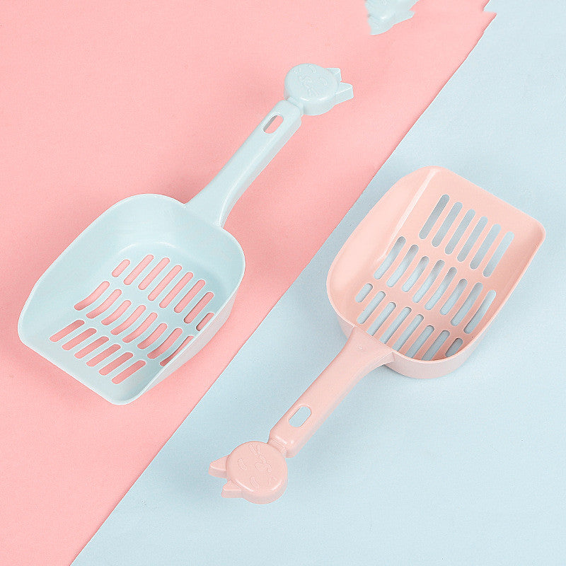 KFX-8237117 Thickened Cat Litter Shovel with Mesh Handle - Durable PP Resin, 25cm Length, Random Color