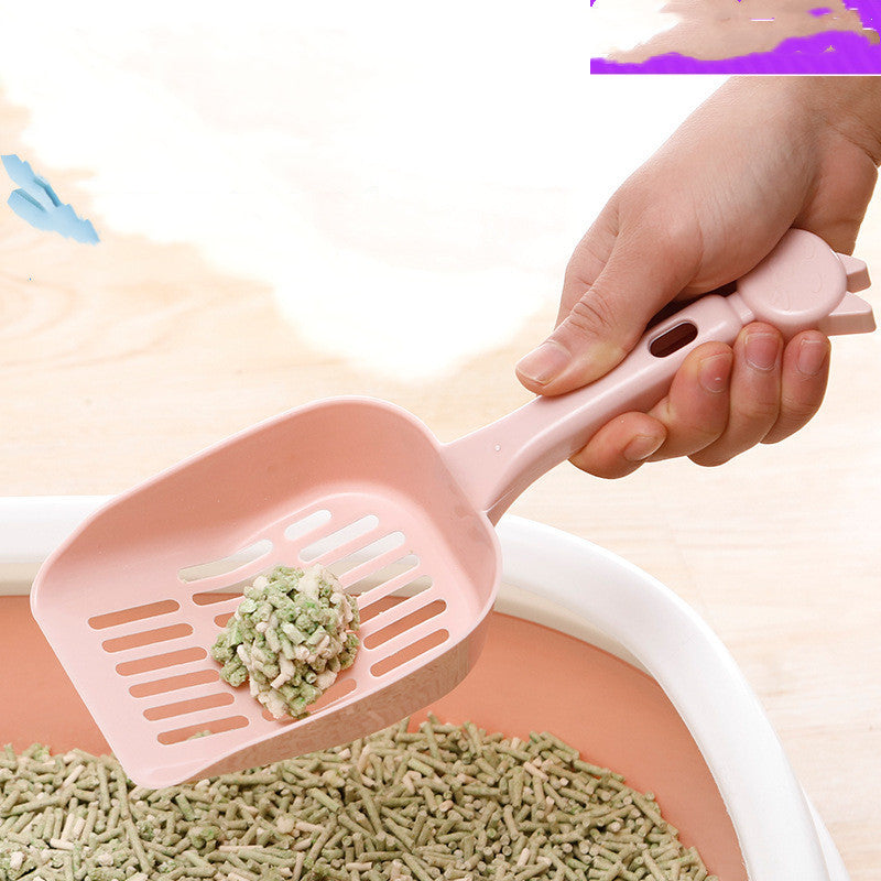 KFX-8237117 Thickened Cat Litter Shovel with Mesh Handle - Durable PP Resin, 25cm Length, Random Color