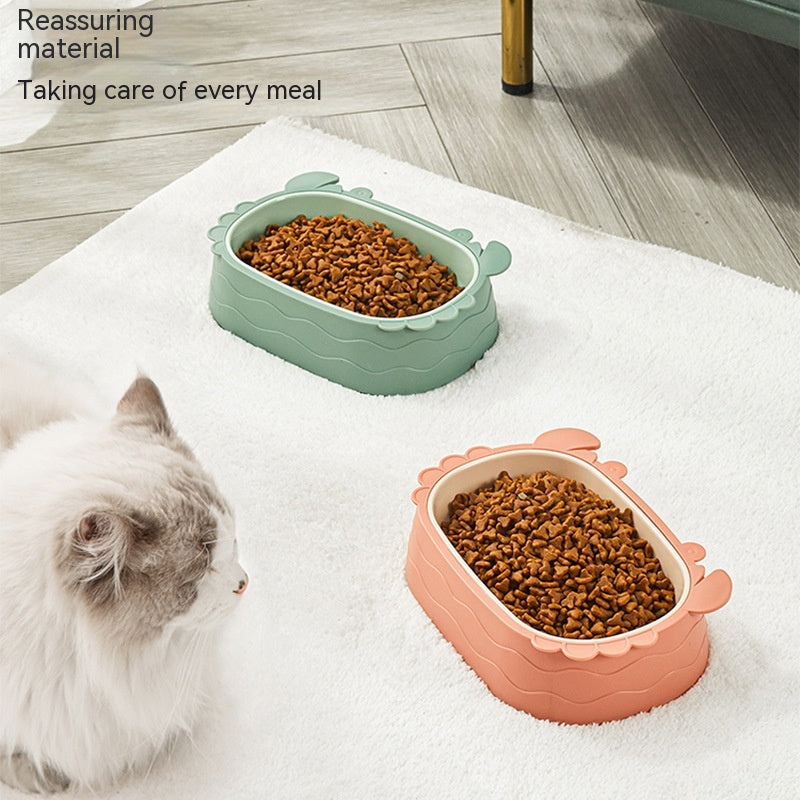 KFX-8237501 Crab-Shaped Slow Feed Double Cat Bowl - Removable Design in Gray, Pink, Green