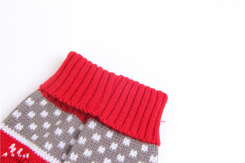 KFX-8239293 Christmas Red Reindeer Knitted Turtleneck Sweater for Dogs