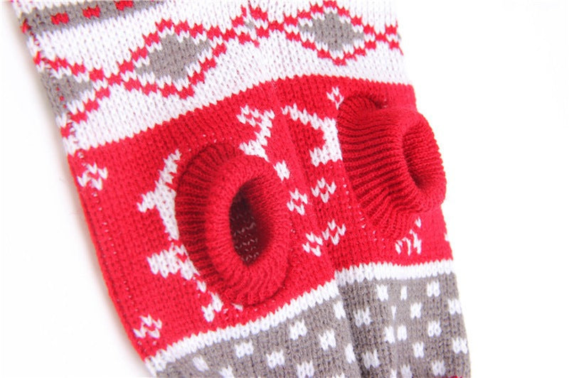 KFX-8239293 Christmas Red Reindeer Knitted Turtleneck Sweater for Dogs
