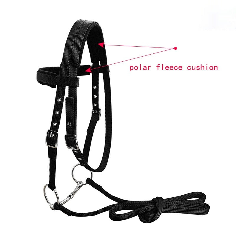 KFX-8241085 Adjustable PP Braid Reins with Plush Cushion for Horses - Available in Red, Blue, Black