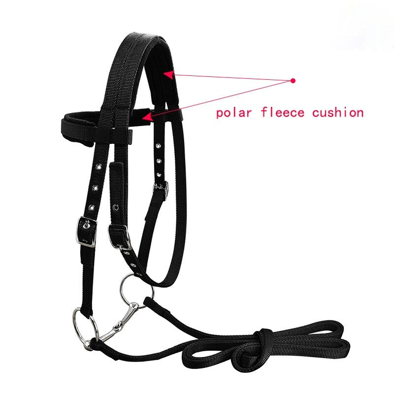 KFX-8241085 Adjustable PP Braid Reins with Plush Cushion for Horses - Available in Red, Blue, Black