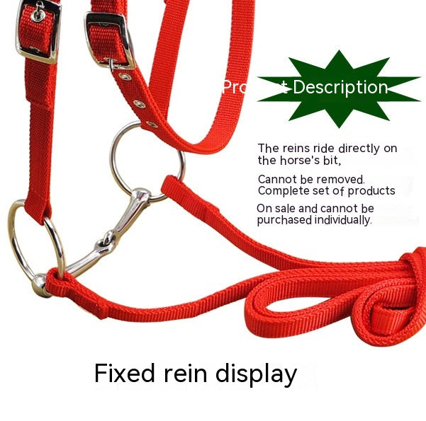 KFX-8241085 Adjustable PP Braid Reins with Plush Cushion for Horses - Available in Red, Blue, Black