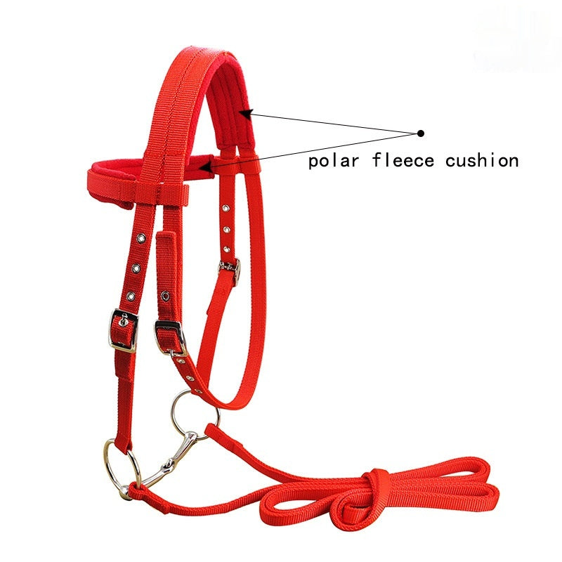 KFX-8241085 Adjustable PP Braid Reins with Plush Cushion for Horses - Available in Red, Blue, Black