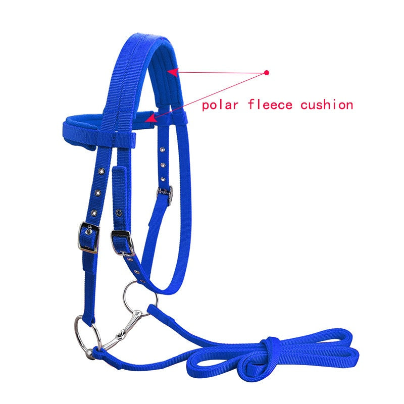 KFX-8241085 Adjustable PP Braid Reins with Plush Cushion for Horses - Available in Red, Blue, Black