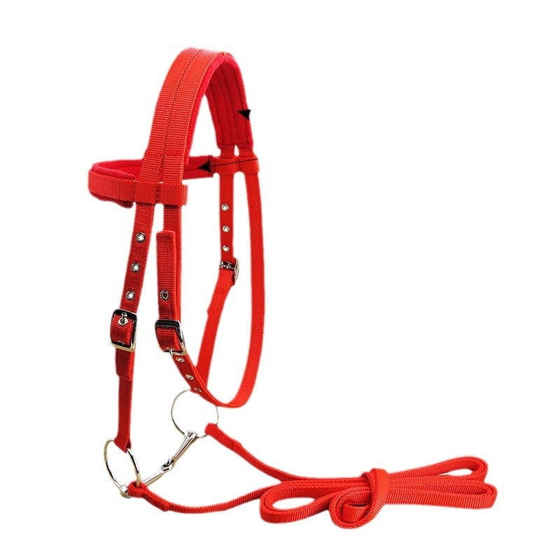 KFX-8241085 Adjustable PP Braid Reins with Plush Cushion for Horses - Available in Red, Blue, Black