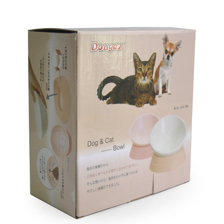 KFX-8241469 Tilting Non-Slip Pet Bowl with Flat Face Design - Ideal Pet Feeding Solution