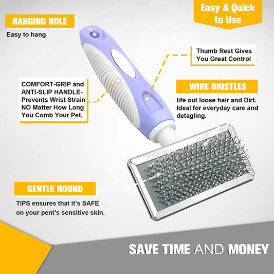 KFX-8242877 Pet De-fluffing Comb in Fashion Style for Easy Floating Hair Removal