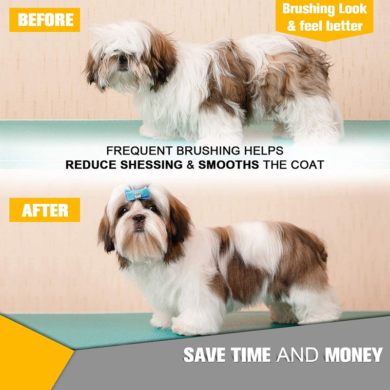 KFX-8242877 Pet De-fluffing Comb in Fashion Style for Easy Floating Hair Removal