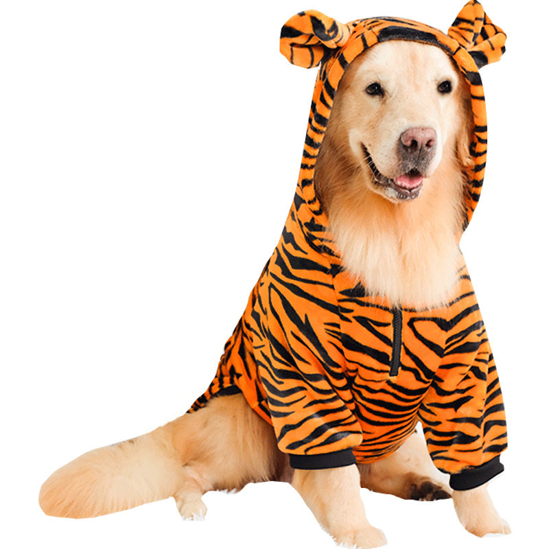 KFX-8245053 Golden Retriever Autumn & Winter Tiger Pet Costume - Warm Polyester Clothing