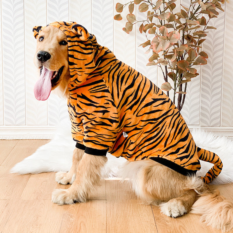 KFX-8245053 Golden Retriever Autumn & Winter Tiger Pet Costume - Warm Polyester Clothing