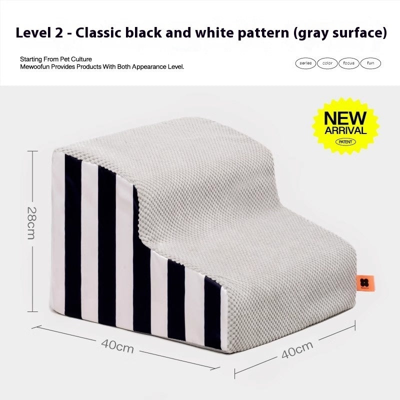 KFX-8245437 Pet Ramp Ladder with High Elastic Support for Dogs - Sponge and Pineapple Plaid Material
