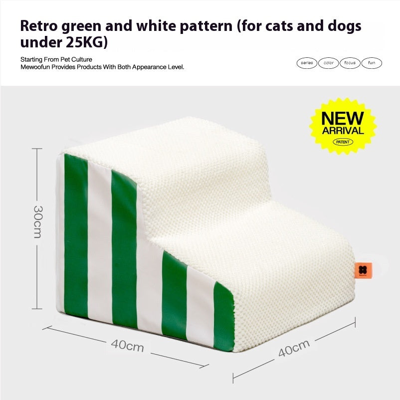 KFX-8245437 Pet Ramp Ladder with High Elastic Support for Dogs - Sponge and Pineapple Plaid Material