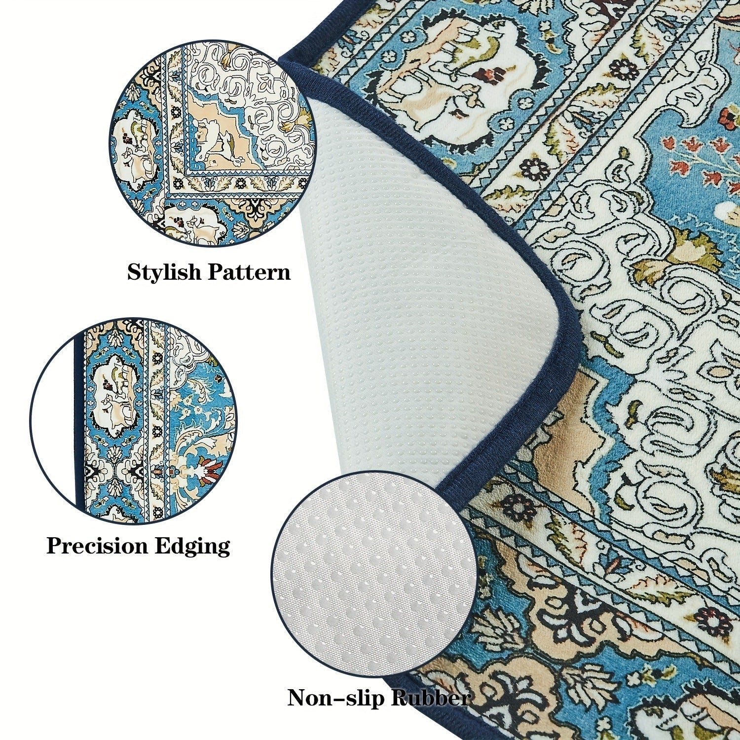 KFX-8248893 Bohemian Style Stain Resistant Pet Mat for Easy Urine Care - 40*60cm Crystal Velvet