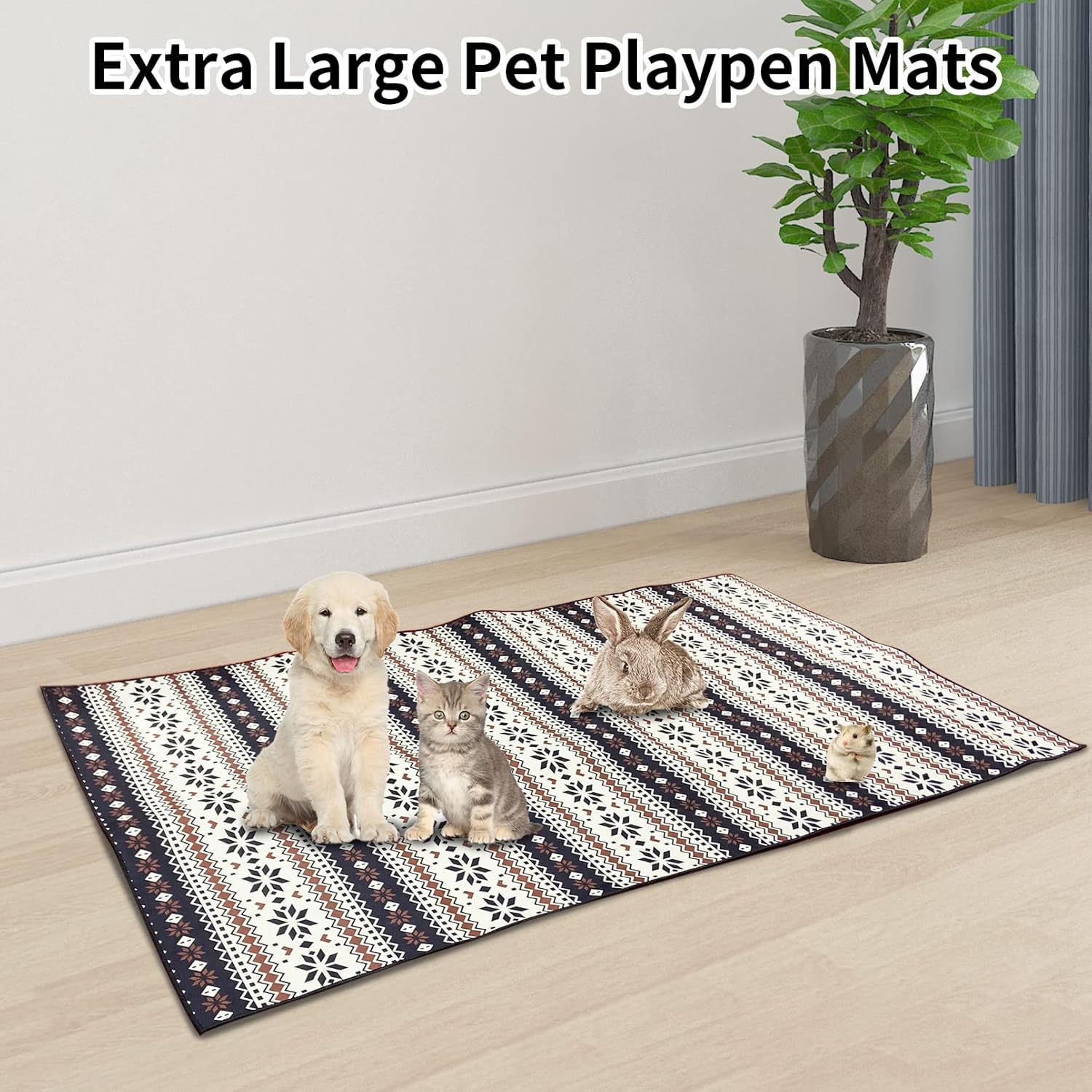 KFX-8248893 Bohemian Style Stain Resistant Pet Mat for Easy Urine Care - 40*60cm Crystal Velvet