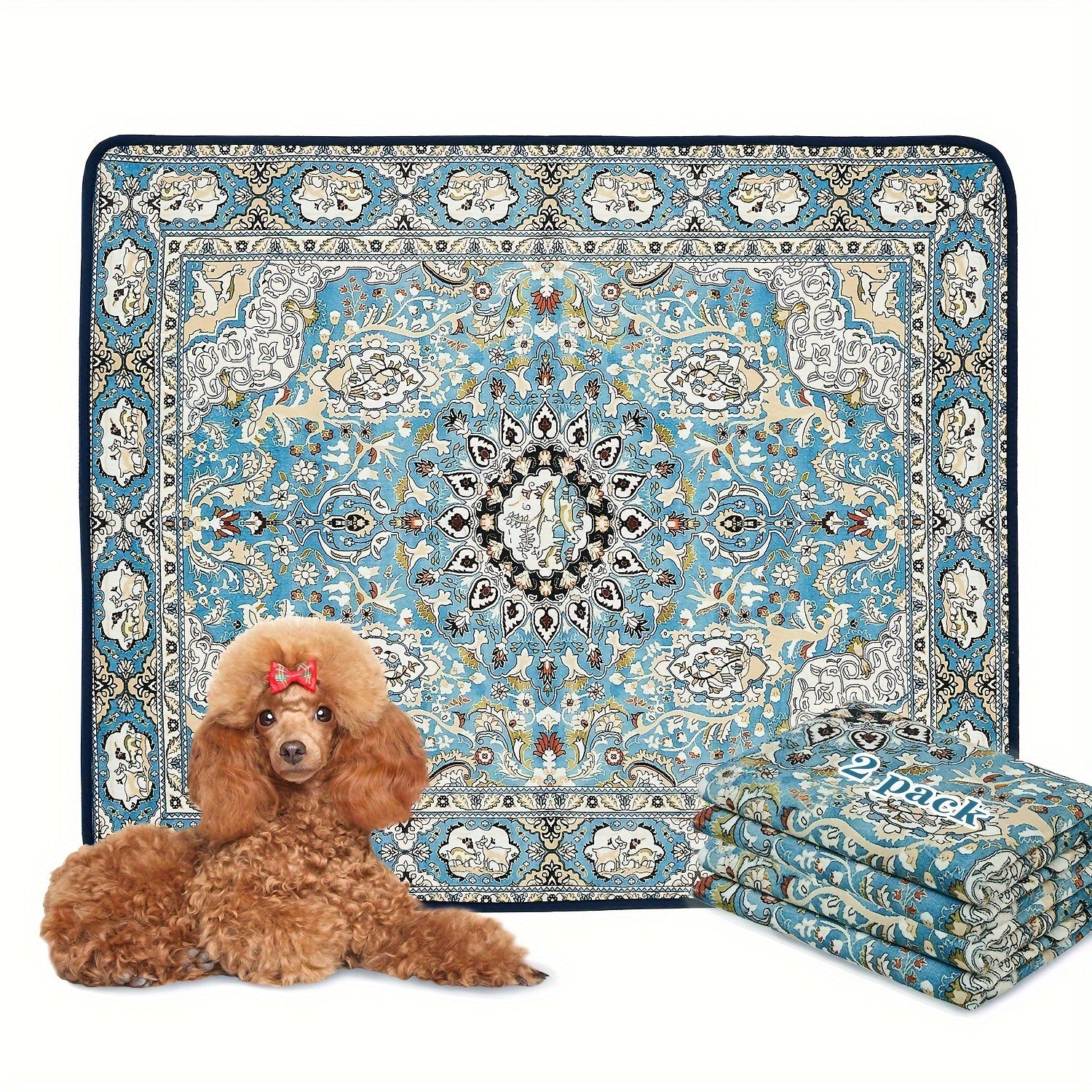 KFX-8248893 Bohemian Style Stain Resistant Pet Mat for Easy Urine Care - 40*60cm Crystal Velvet