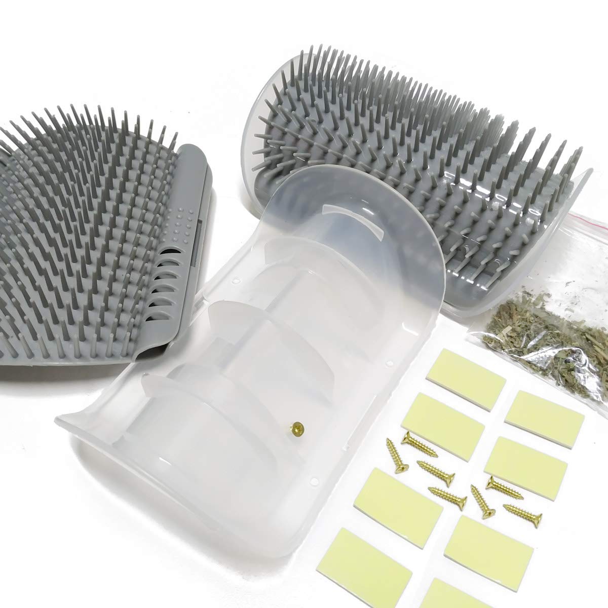 KFX-8250301 Self-Grooming Cat Brush Arch for Shedding and Massage - Interactive Corner Groomer for Dogs and Cats