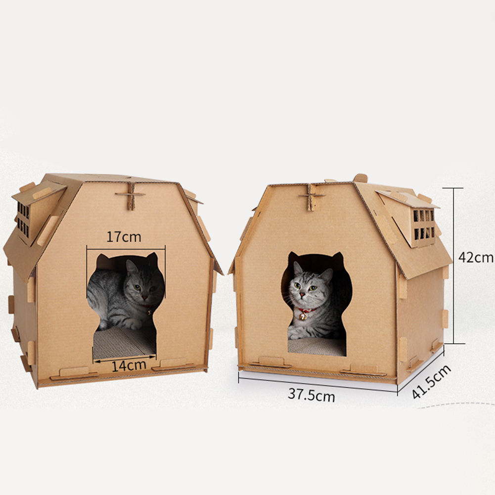 KFX-8252093 Corrugated Paper Cat House with Honeycomb Design for Comfortable Play and Relaxation