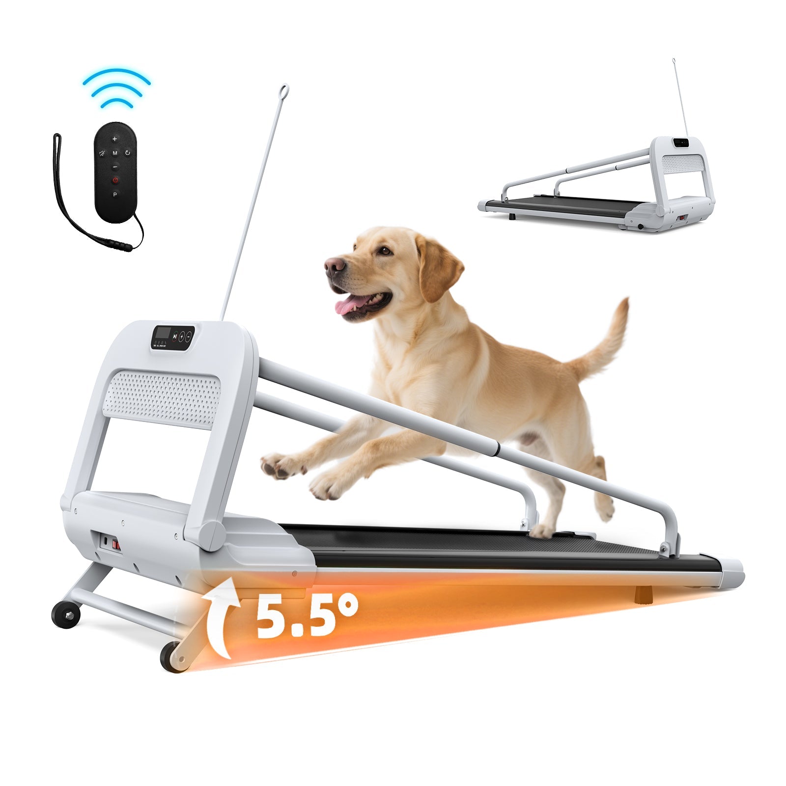 KFX-8252477 Quiet Smart Pet Treadmill for Small to Medium Dogs - Adjustable Speed, Foldable Design, LED Display, 0.5-6.0 MPH Speed Range