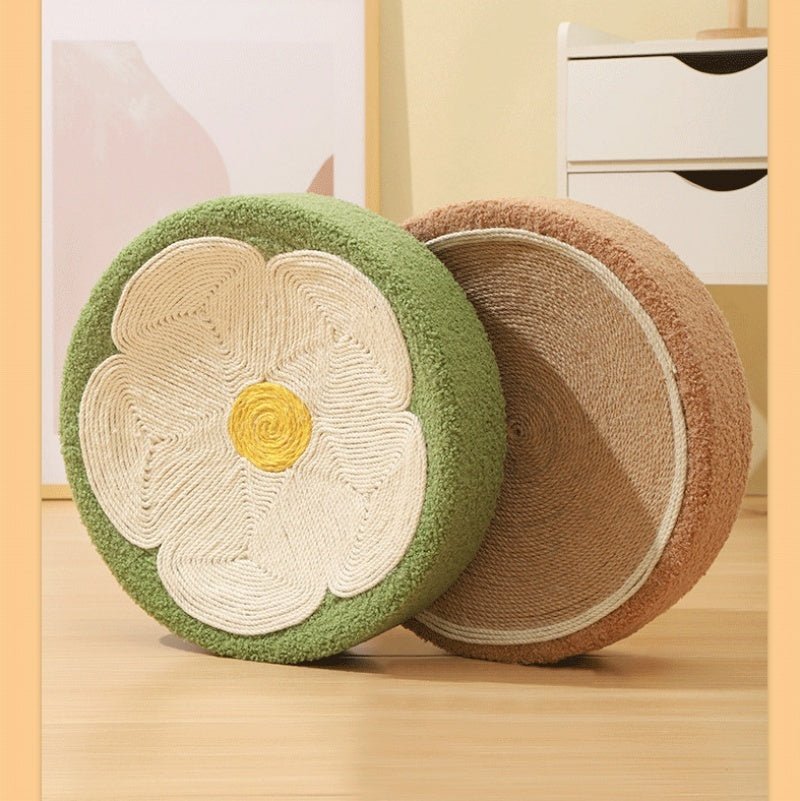 KFX-8252989 Flower and Brown Cat Scratch Board - Integrated Disdain Sisal Material for Cats