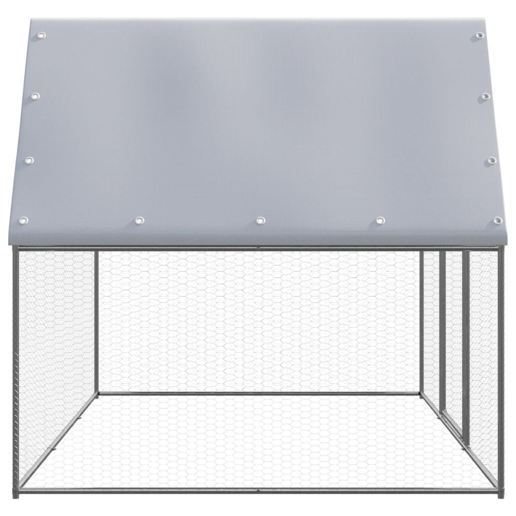 KFX-8254397 Galvanized Outdoor Chicken Coop Enclosure 3x2x2 m with Lockable Gate