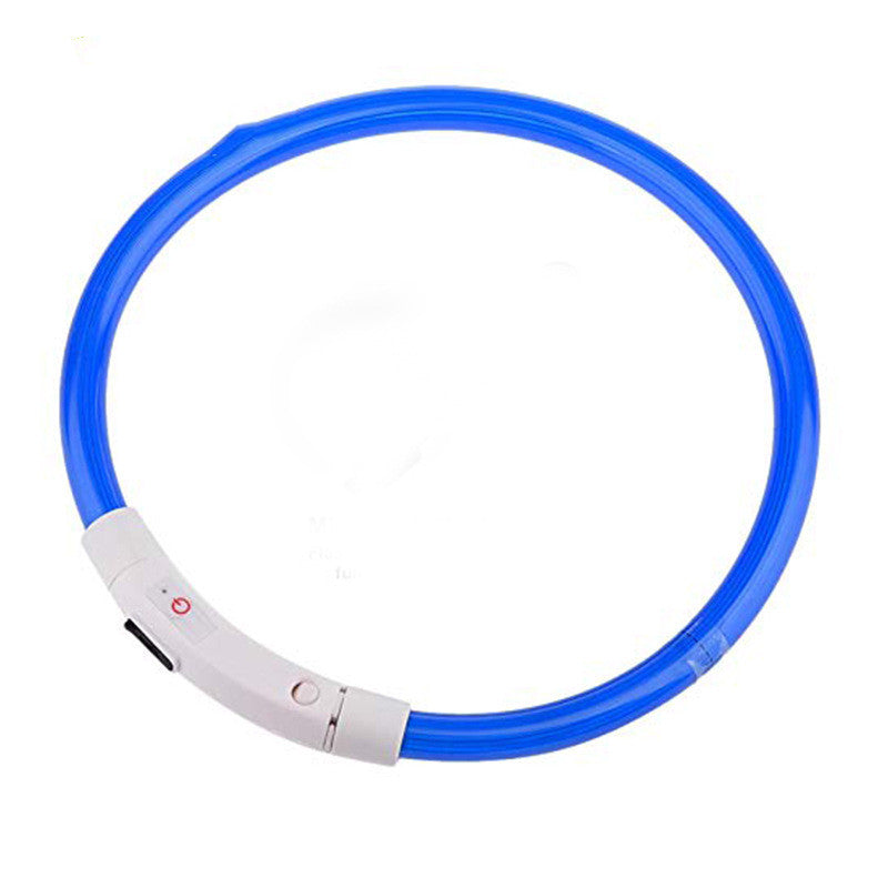 KFX-8254781 Luminous LED Silicone Pet Collar with USB Rechargeable Light Modes