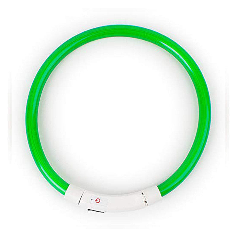 KFX-8254781 Luminous LED Silicone Pet Collar with USB Rechargeable Light Modes