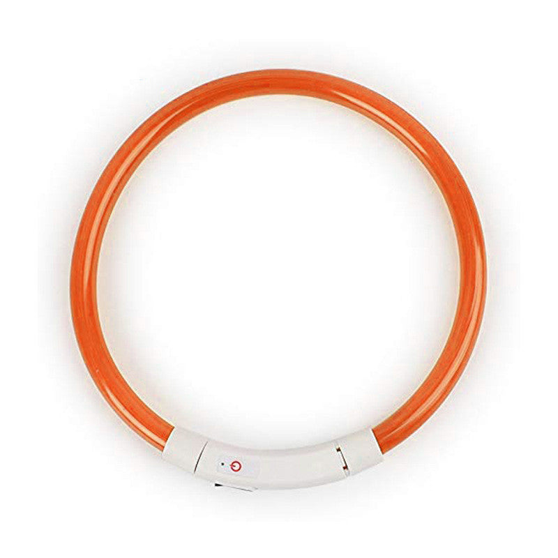KFX-8254781 Luminous LED Silicone Pet Collar with USB Rechargeable Light Modes