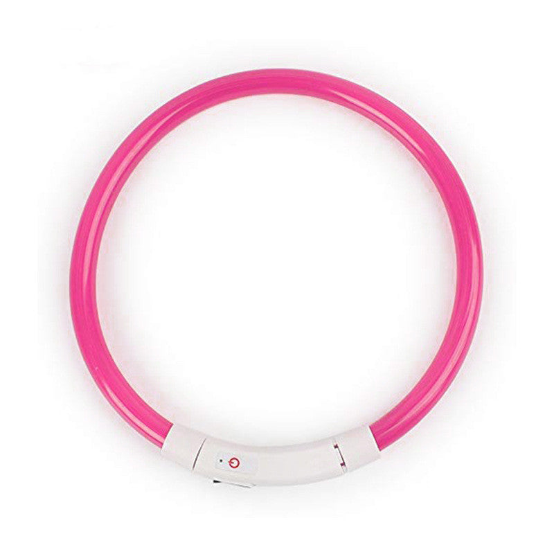 KFX-8254781 Luminous LED Silicone Pet Collar with USB Rechargeable Light Modes