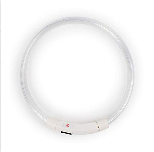 KFX-8254781 Luminous LED Silicone Pet Collar with USB Rechargeable Light Modes