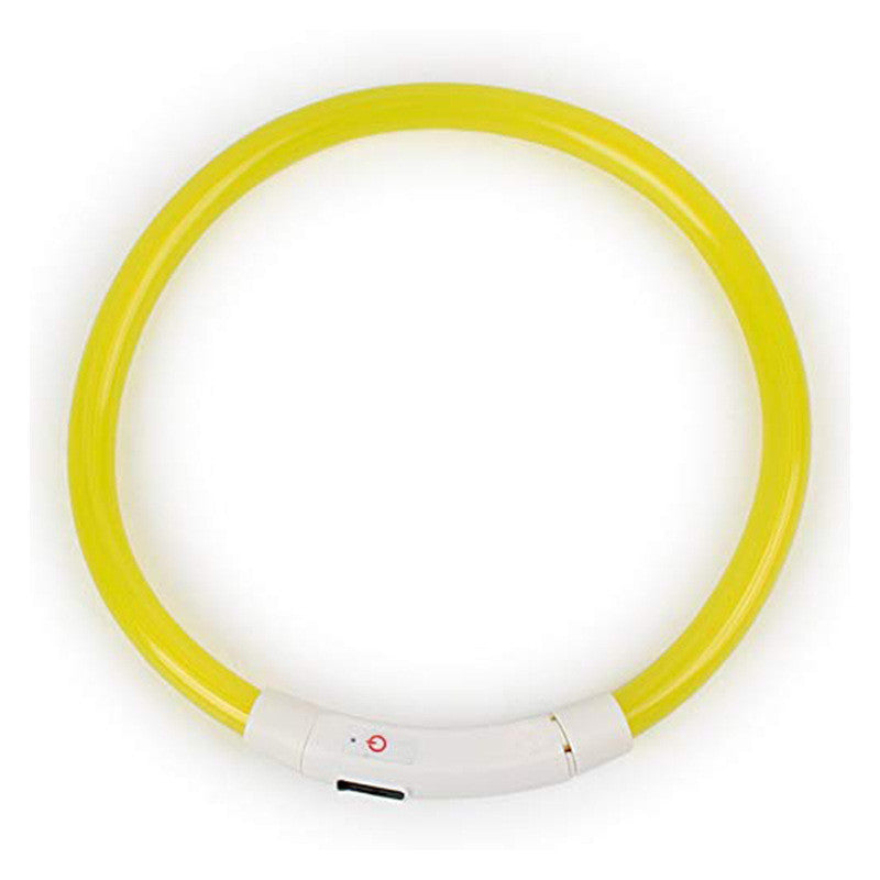 KFX-8254781 Luminous LED Silicone Pet Collar with USB Rechargeable Light Modes
