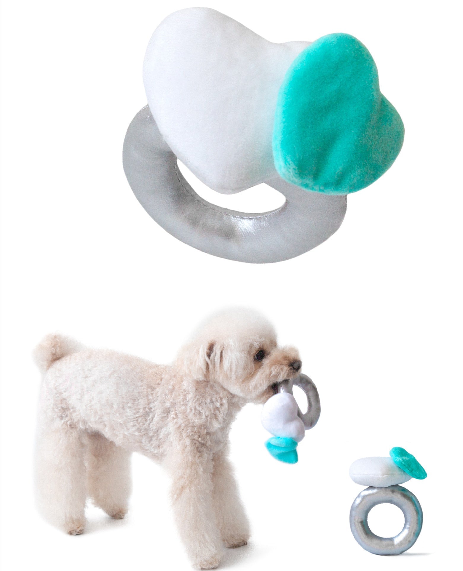 KFX-8256573 Plush Sniffing Toy Ring for Dogs - Soft Flannel, Washable Design, 120mm x 120mm x 140mm
