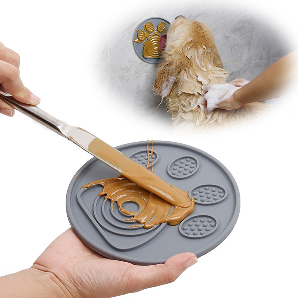 KFX-8258749 Silicone Pet Slow Food Licking Pad - 14.5cm for Dogs and Cats, Bathing and Reward Use