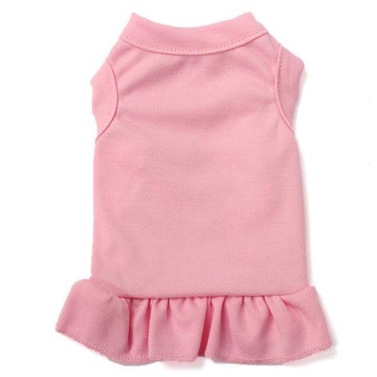 KFX-8260157 Solid Color Cotton Ruffle Dress for Pets - Princess Style Skirt in Various Sizes