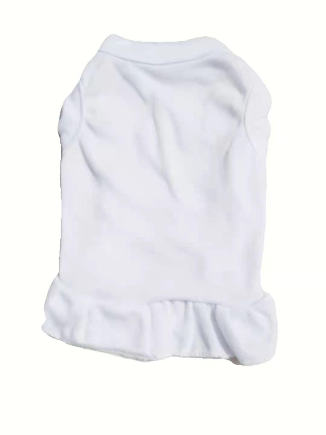 KFX-8260157 Solid Color Cotton Ruffle Dress for Pets - Princess Style Skirt in Various Sizes