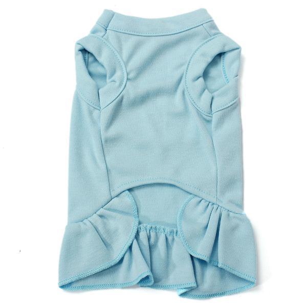KFX-8260157 Solid Color Cotton Ruffle Dress for Pets - Princess Style Skirt in Various Sizes