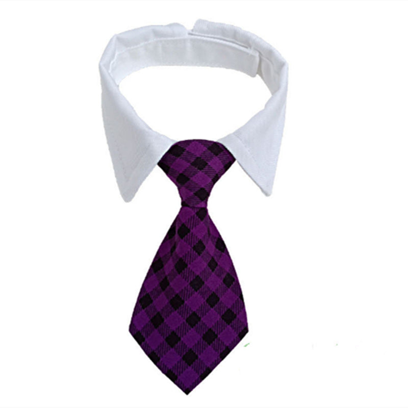 KFX-8260541 Pet Striped Bow Tie Scarf Collar for Dogs - Cotton Polyester, Various Colors Available
