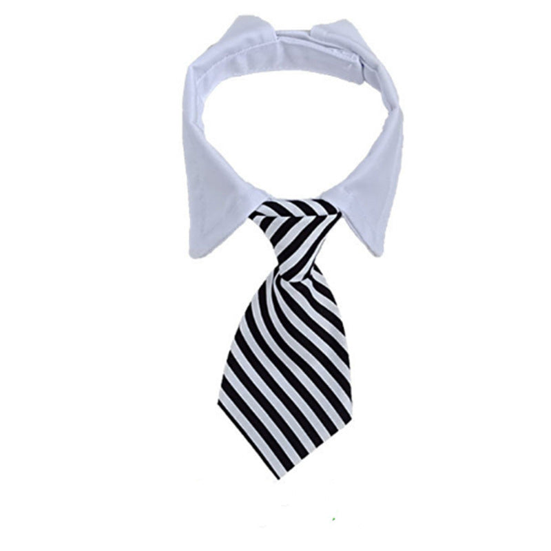 KFX-8260541 Pet Striped Bow Tie Scarf Collar for Dogs - Cotton Polyester, Various Colors Available