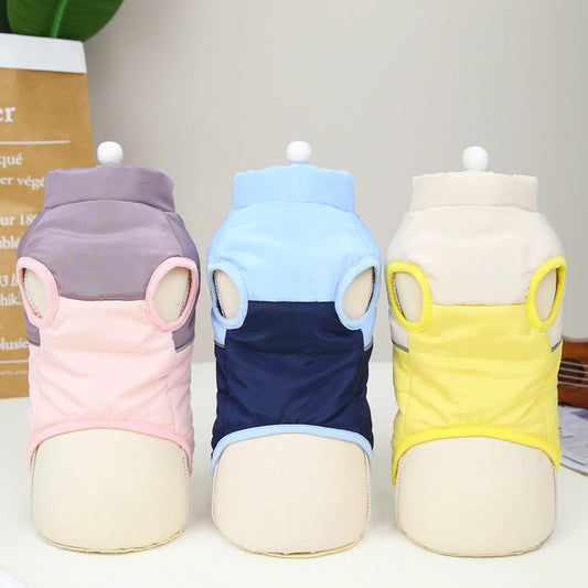 KFX-8262717 Cotton Vest for Dogs - Autumn & Winter Pet Clothing in Yellow, Blue, Pink, Sizes S-XXL