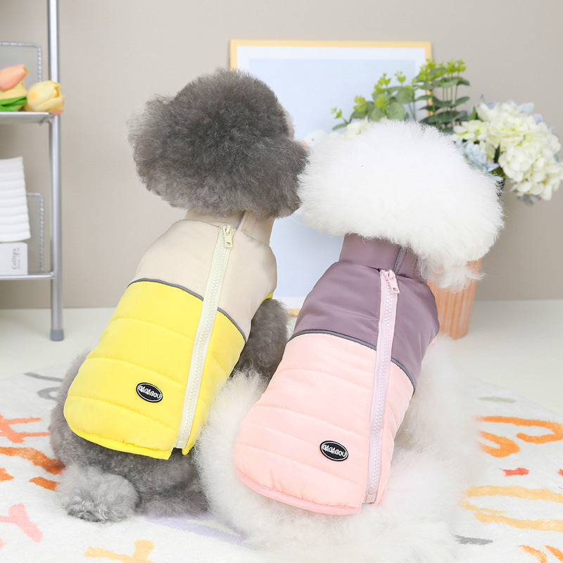 KFX-8262717 Cotton Vest for Dogs - Autumn & Winter Pet Clothing in Yellow, Blue, Pink, Sizes S-XXL