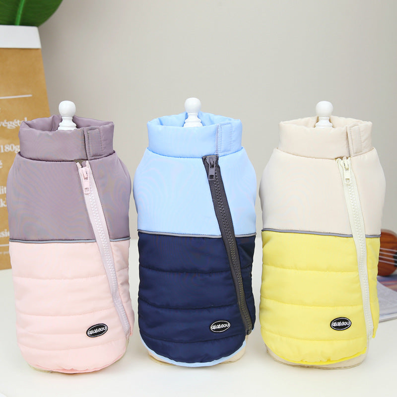 KFX-8262717 Cotton Vest for Dogs - Autumn & Winter Pet Clothing in Yellow, Blue, Pink, Sizes S-XXL