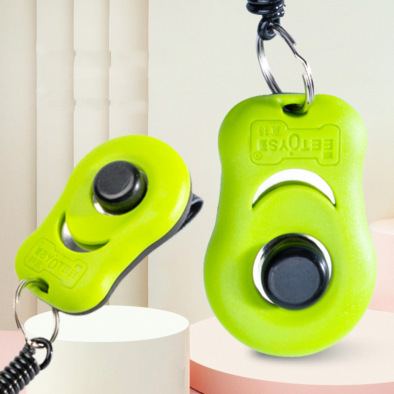 KFX-8263357 Dog Training Clicker and Whistle Set - Plastic Clicker Tool for Efficient Pet Training in Blue and Green
