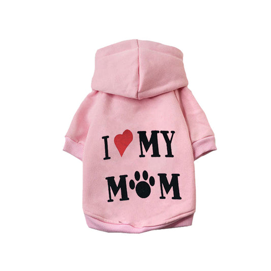 KFX-8263613 Fleece Lined Pet Sweater with Hood for Autumn and Winter, Suitable for Small Dogs and Puppies