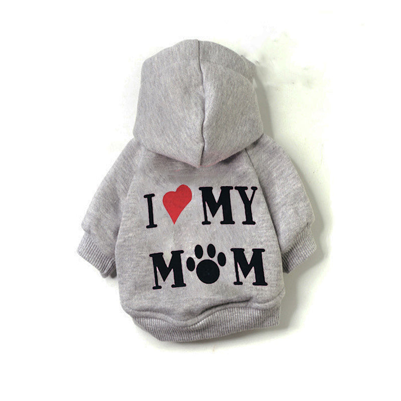 KFX-8263613 Fleece Lined Pet Sweater with Hood for Autumn and Winter, Suitable for Small Dogs and Puppies