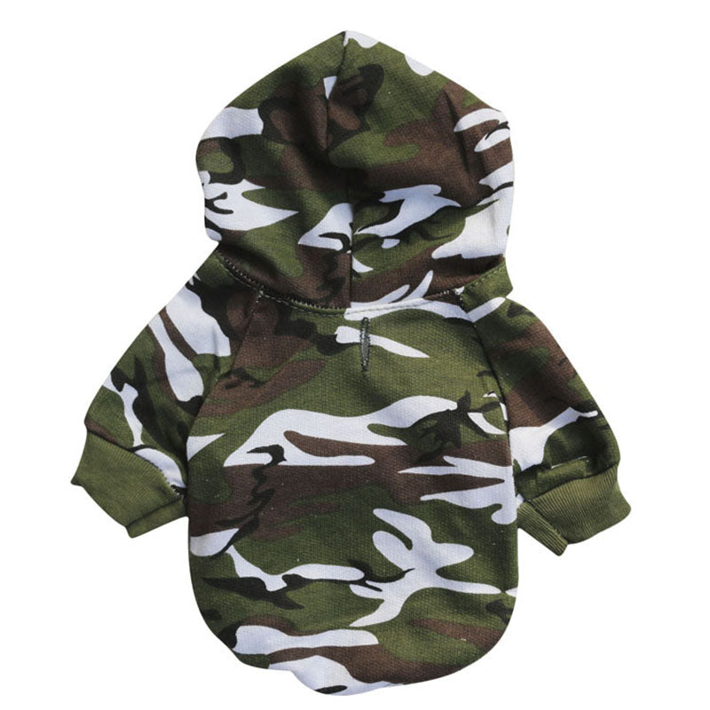 KFX-8263613 Fleece Lined Pet Sweater with Hood for Autumn and Winter, Suitable for Small Dogs and Puppies