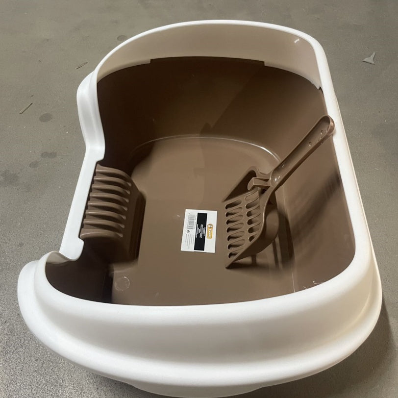 KFX-8263997 Semi-Enclosed Cat Litter Box for Enhanced Privacy and Reduced Odor Control