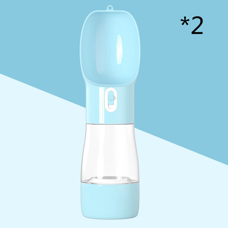 KFX-8264381 Portable Dog Water and Food Dispenser with Easy Push Mechanism and Leak-Proof Design